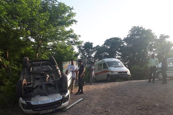 ۷ مصدوم در حادثه واژگونی خودروی MVM در منطقه حلیمه جان رودبار