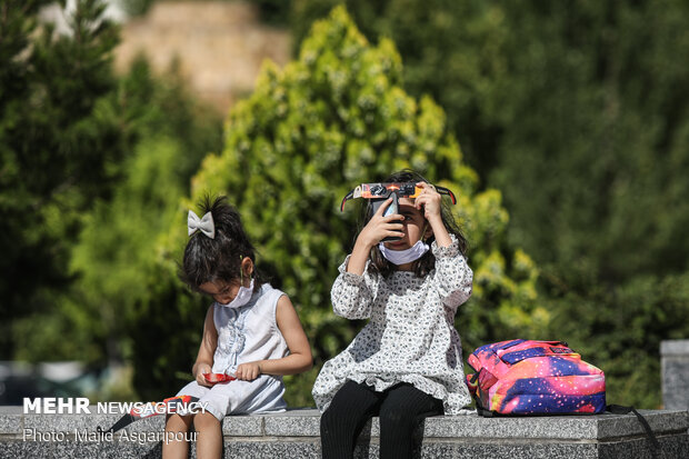 Partial solar eclipse over sky of Iranian capital 