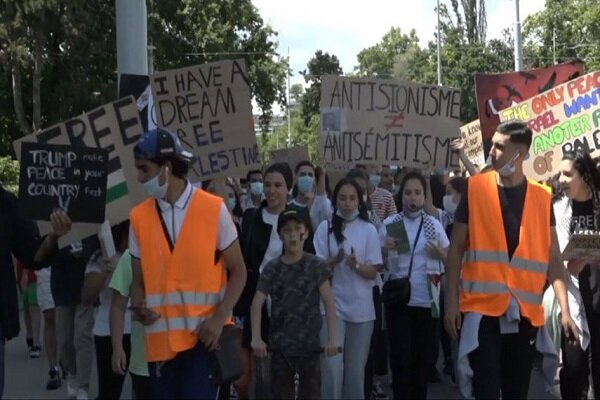 وقفة إحتجاجية أمام مقر الامم المتحدة في "جنيف" لقرار ضم الضفة