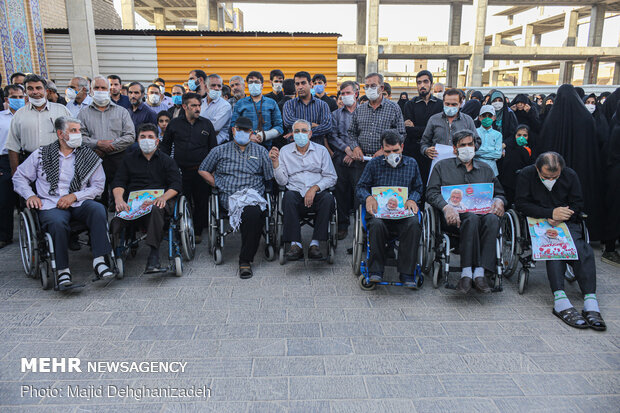 تشییع پیکر جانباز شهید «علی‌اکبر عربی» در یزد