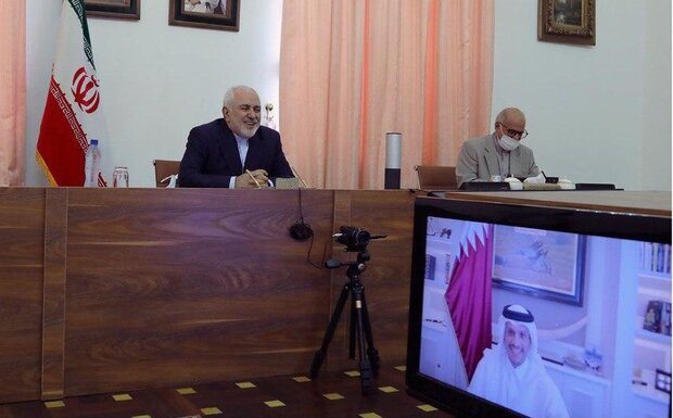 Zarif holds talks with Qatari counterpart via videoconference