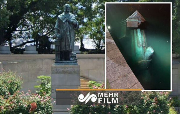 ABD'de Kristof Kolomb'un heykeli sökülerek göle atıldı