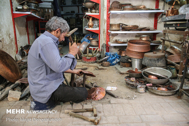 هنر مسگری در بازار سنتی یزد