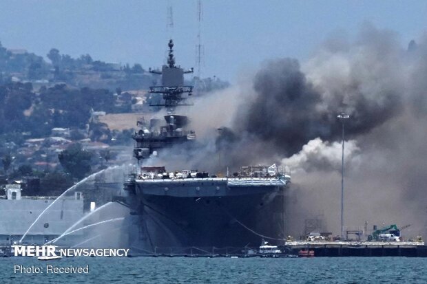Fire, explosion on US naval ship injures at least 21