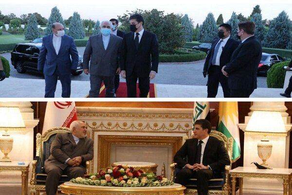 ظریف با رئیس اقلیم کردستان دیدار کرد