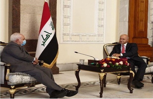ایرانی وزیر خارجہ کی بغداد میں عراق کے صدر سے ملاقات