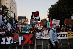هزاران معترض صهیونیست مقابل خانه نتانیاهو تجمع کردند
