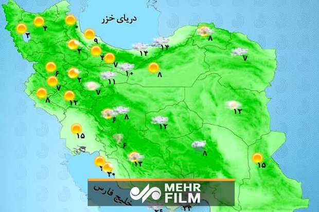 بارش باران در ۳۱ استان کشور طی امروز و فردا