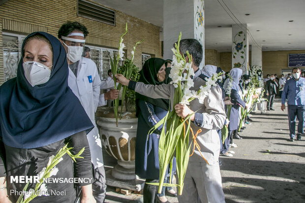 مراسم تشییع شهید مدافع سلامت فرزاد نامی در تبریز