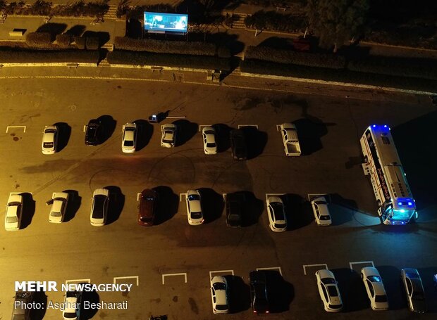 Drive-in cinema movie theater in Qeshm Island