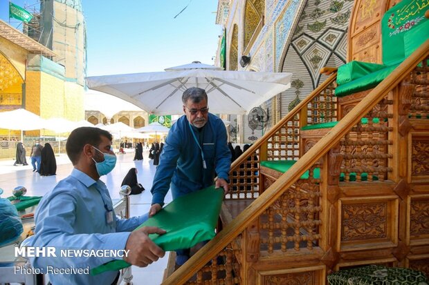 Imam Ali's holy shrine decorated for Eid al-Ghadir 