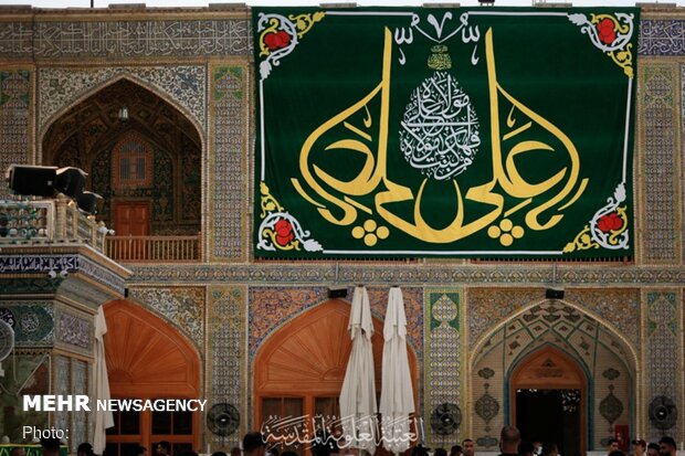 Imam Ali's holy shrine decorated for Eid al-Ghadir 