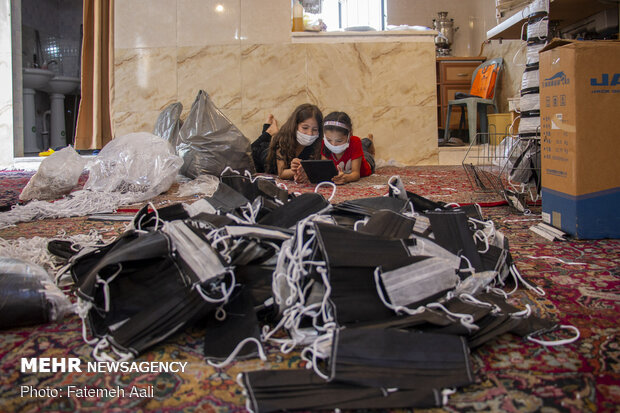 تولید ماسک در مسجد لواسانی