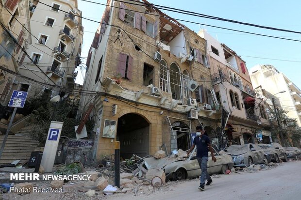 ویرانی های به جا مانده از انفجار بیروت