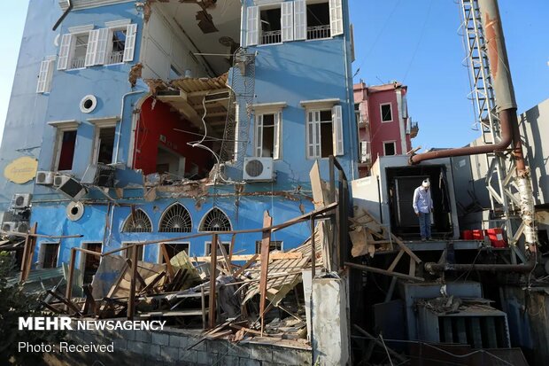 ویرانی های به جا مانده از انفجار بیروت