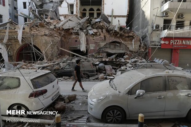 ویرانی های به جا مانده از انفجار بیروت