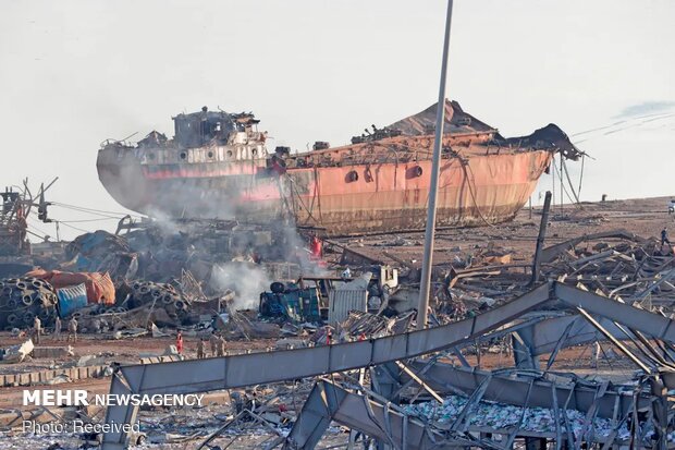 ویرانی های به جا مانده از انفجار بیروت