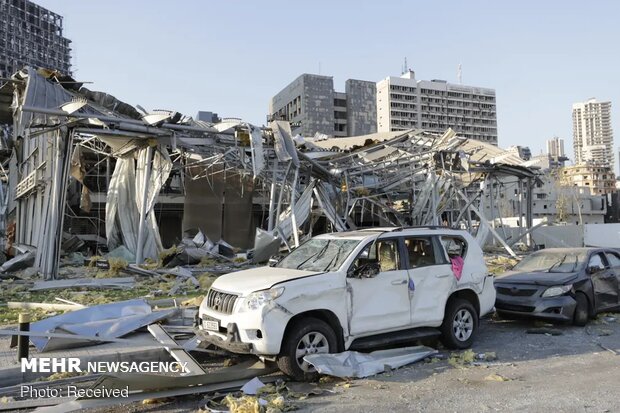 ویرانی های به جا مانده از انفجار بیروت