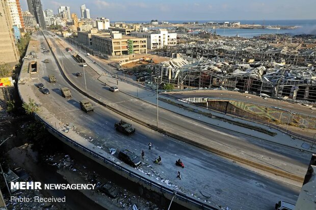 ویرانی های به جا مانده از انفجار بیروت