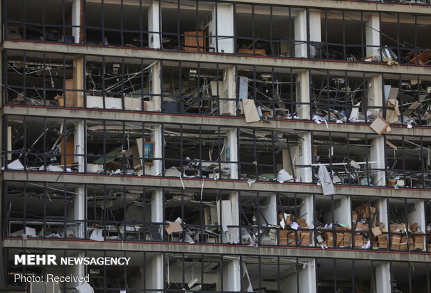 ویرانی های به جا مانده از انفجار بیروت