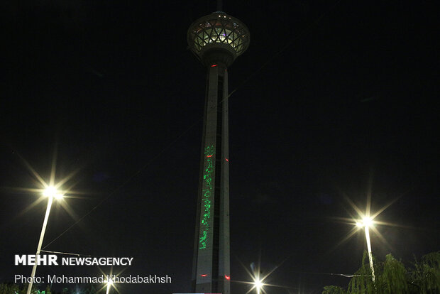 Tehran’s Milad Tower lit up with projection of Lebanon's flag
