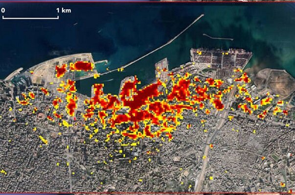 برآورد خسارات انفجار بیروت با داده‌های ماهواره‌ای