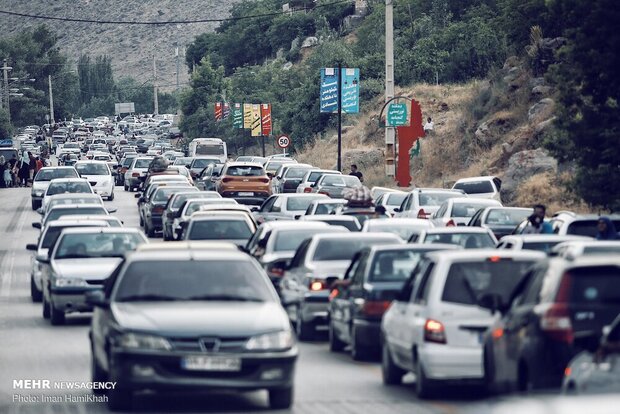 ترافیک سنگین در محور چالوس - کرج 