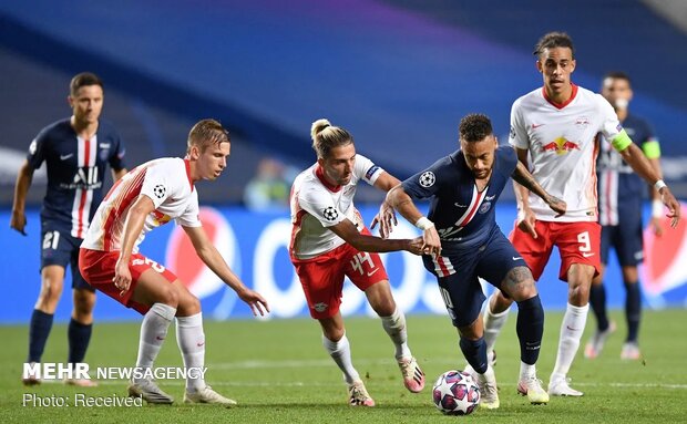 دیدار تیم‌های فوتبال پاری سن ژرمن و لایپزیگ در پرتغال