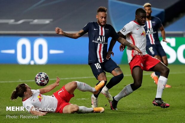 دیدار تیم‌های فوتبال پاری سن ژرمن و لایپزیگ در پرتغال
