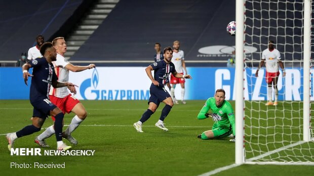 دیدار تیم‌های فوتبال پاری سن ژرمن و لایپزیگ در پرتغال