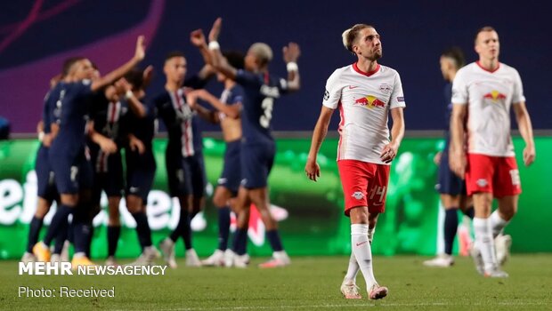 دیدار تیم‌های فوتبال پاری سن ژرمن و لایپزیگ در پرتغال