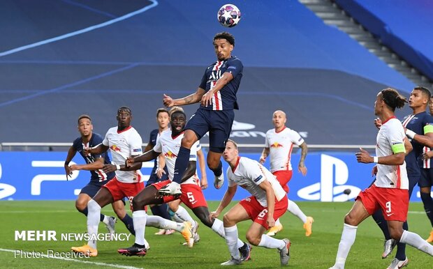 دیدار تیم‌های فوتبال پاری سن ژرمن و لایپزیگ در پرتغال