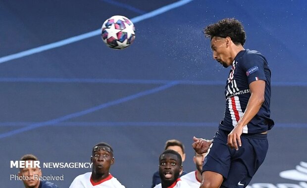 دیدار تیم‌های فوتبال پاری سن ژرمن و لایپزیگ در پرتغال