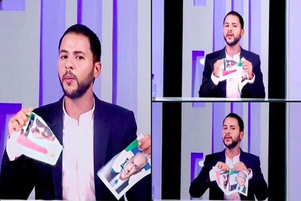 خبرنگار تونسی در پخش زنده تلویزیونی عکس بن زاید را پاره کرد
