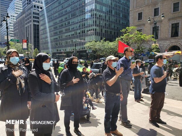 اهتزاز پرچم امام حسین (ع) در قلب نیویورک