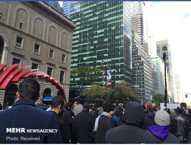اهتزاز پرچم امام حسین (ع) در قلب نیویورک