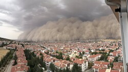 Ankara'daki kum fırtınasından fotoğraflar