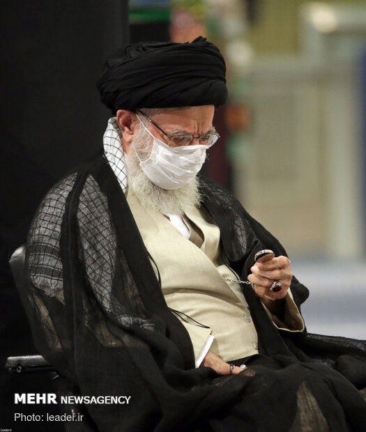 Ayatollah Khamenei at mourning procession of Imam Sajjad
