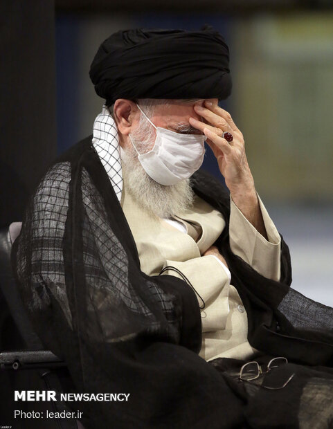 Ayatollah Khamenei at mourning procession of Imam Sajjad