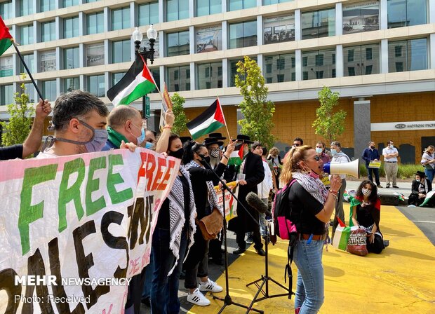 Beyaz Saray önünde İsrail'le normalleşme anlaşmasına protesto