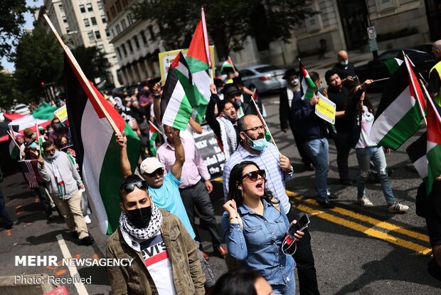 Beyaz Saray önünde İsrail'le normalleşme anlaşmasına protesto