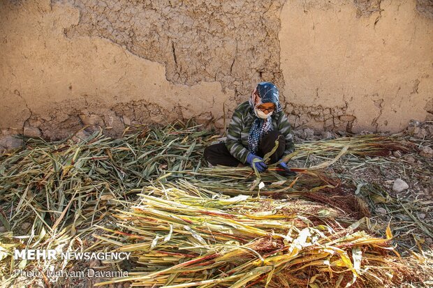 جاروبافی سنتی در روستای ملاحسن