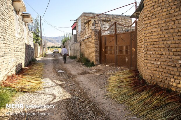 جاروبافی سنتی در روستای ملاحسن