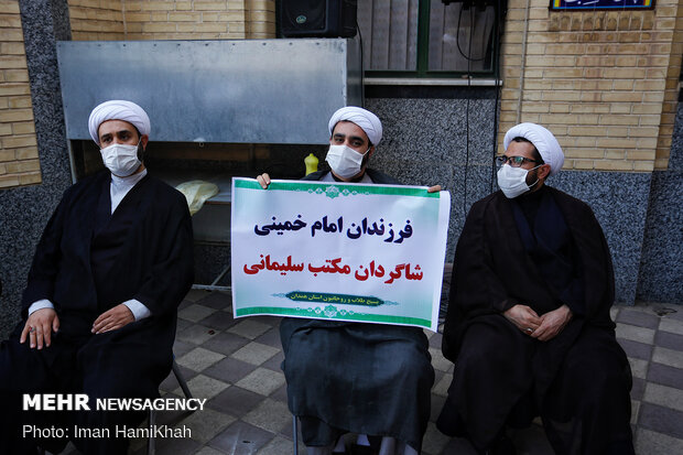 تجمع اعتراضی طلاب همدان در محکومیت خیانت کشورهای عربی منطقه
