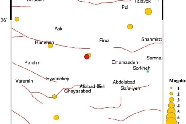 گسل فیروزکوه منشاء زلزله ۳.۱ ریشتری امروز بود