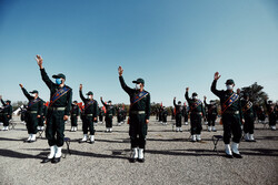 Armed forces hold joint morning ritual in Hamedan