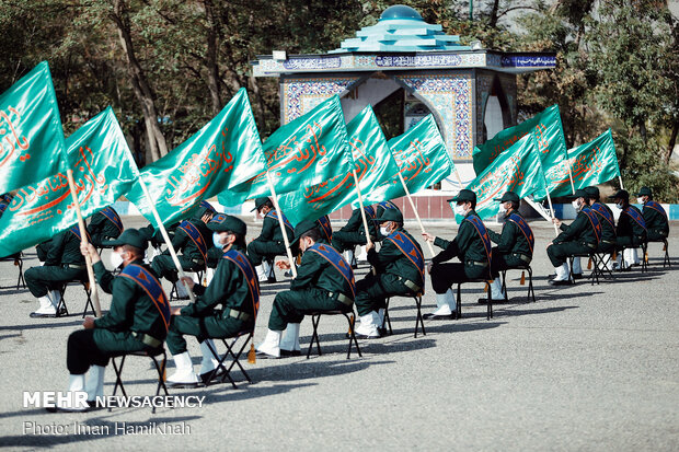 Armed forces hold joint morning ritual in Hamedan