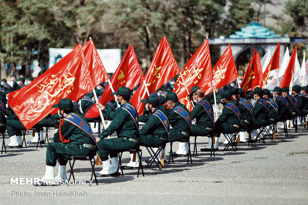 Armed forces hold joint morning ritual in Hamedan