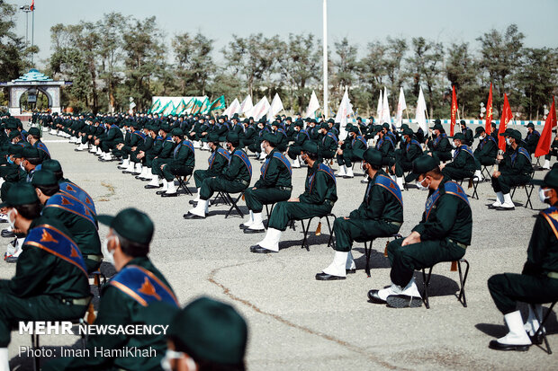 Armed forces hold joint morning ritual in Hamedan