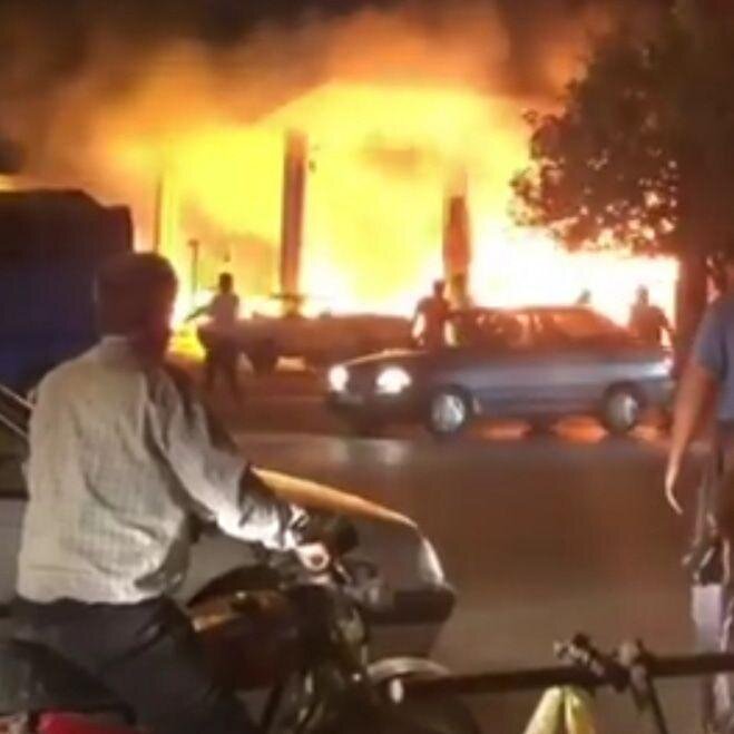 آتش‌سوزی مرگبار در پمپ بنزین تاکستان